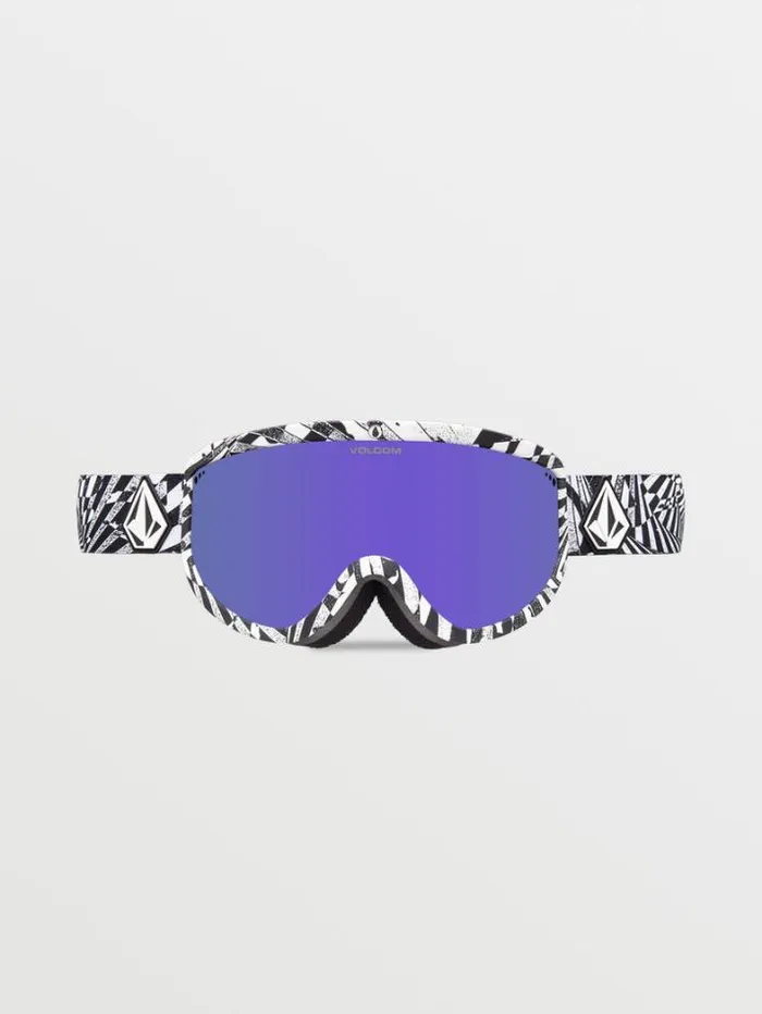 WomensMensKids Accessories Volcom Footprints Goggle 8211 Op Art Purple ChromeBL