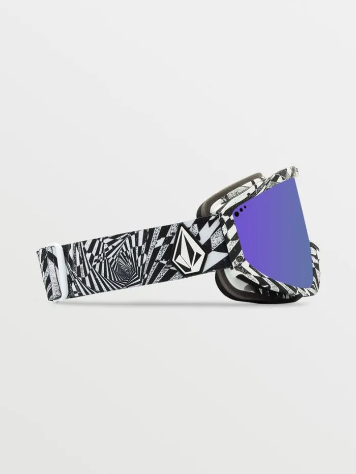 WomensMensKids Accessories Volcom Footprints Goggle 8211 Op Art Purple ChromeBL