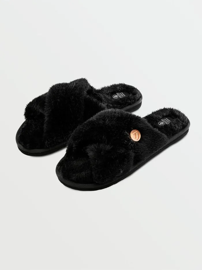 Womens Slippers Volcom Lived In Lounge Slippers 8211 Black