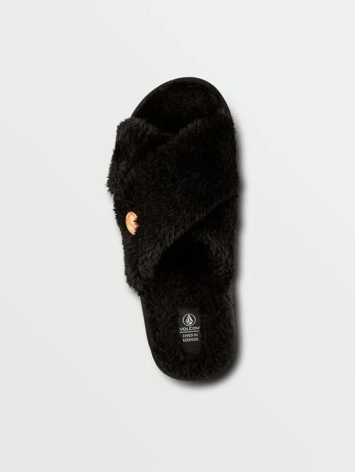 Womens Slippers Volcom Lived In Lounge Slippers 8211 Black