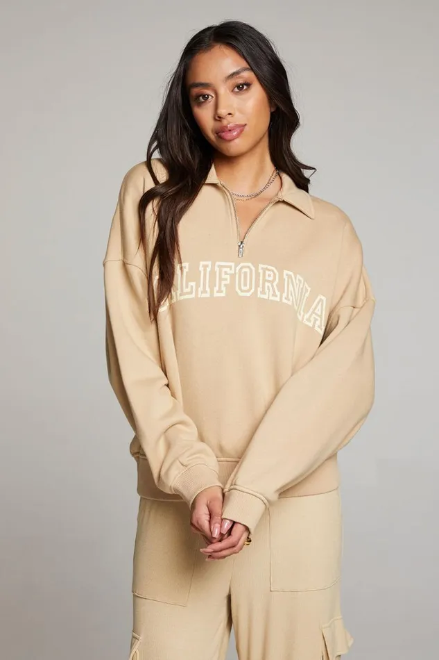 Womens Tops Chaser Brand California Varsity Long Sleeve