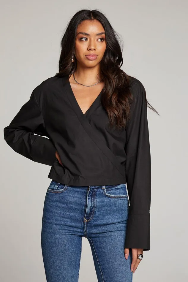 Womens Tops Chaser Brand Haleyy Licorice Blouse