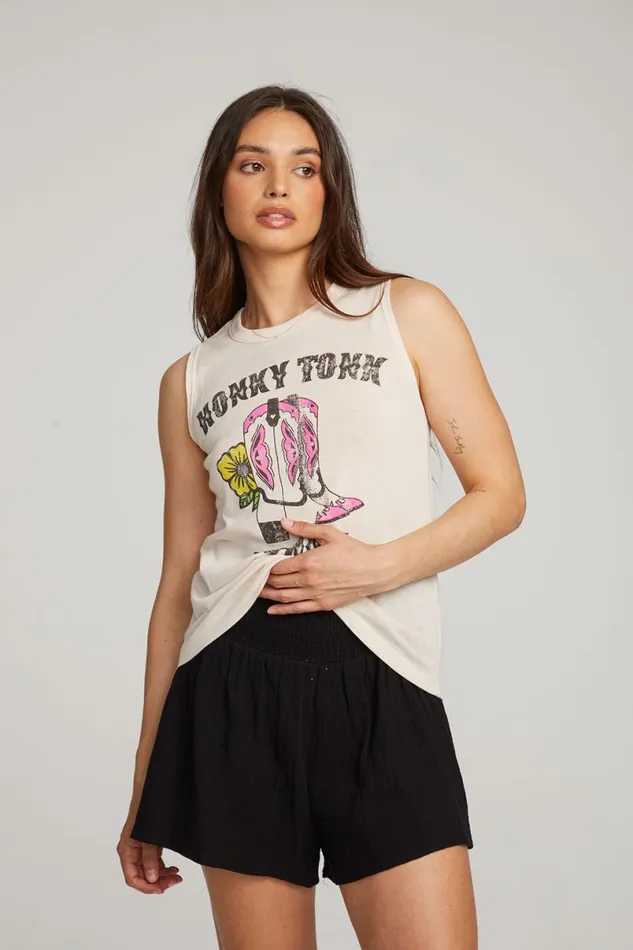 Womens Tops Chaser Brand Honky Tonk Honey Muscle Tee