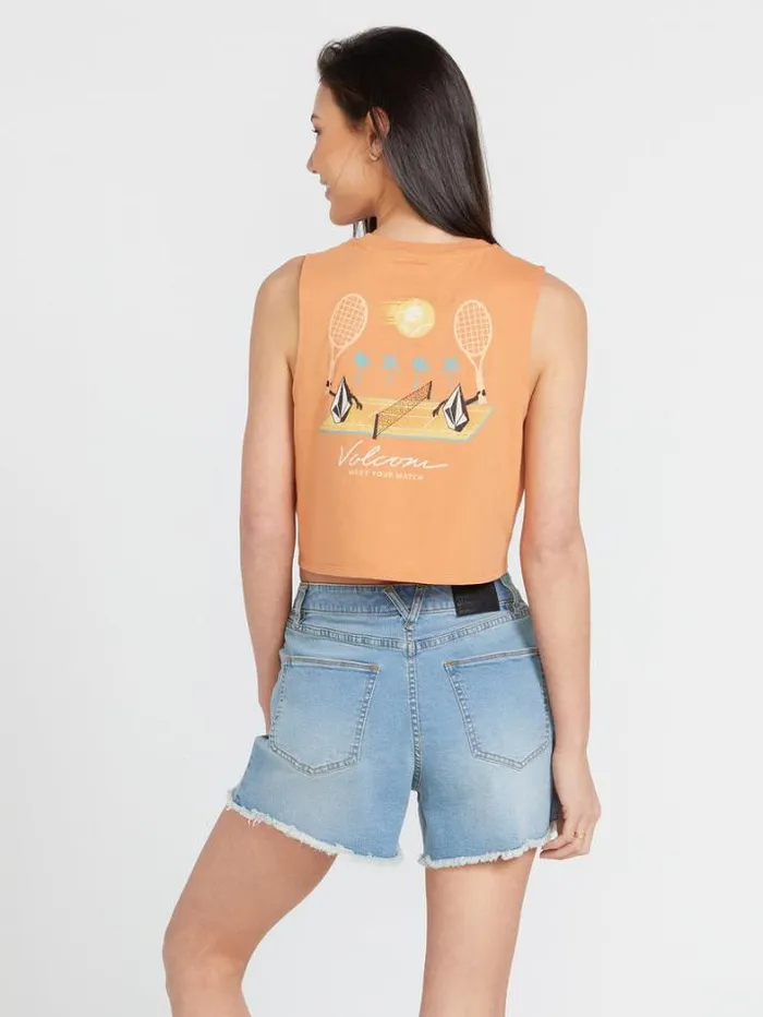 Womens Tops Volcom Stone Hour Crop Tank 8211 Wild Ginger