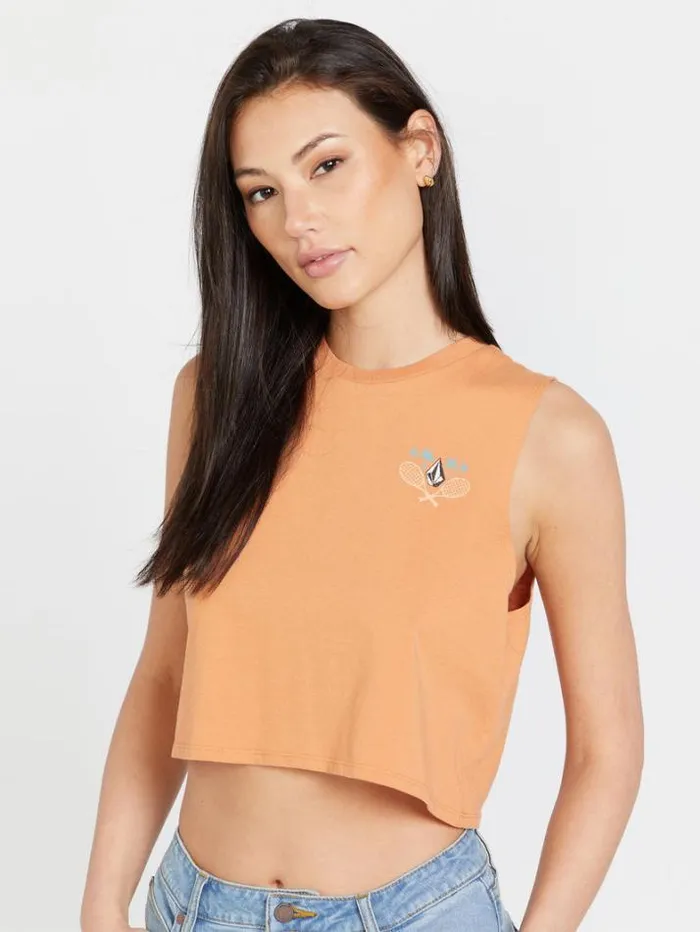 Womens Tops Volcom Stone Hour Crop Tank 8211 Wild Ginger