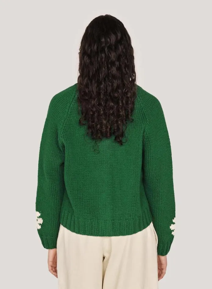 YMC Atomic Cardigan Green Womens Knitwear