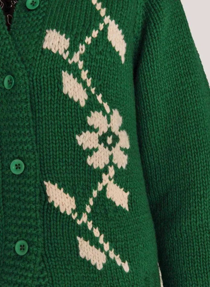 YMC Atomic Cardigan Green Womens Knitwear