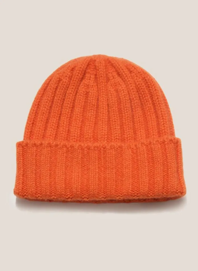 YMC Cableami Cashmere Beanie Hat Orange MensWomens Hats