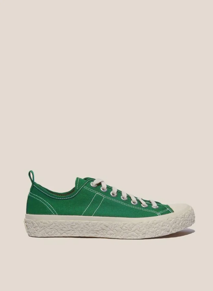 YMC Vulcanised Low Top Sneakers Green Womens Footwear