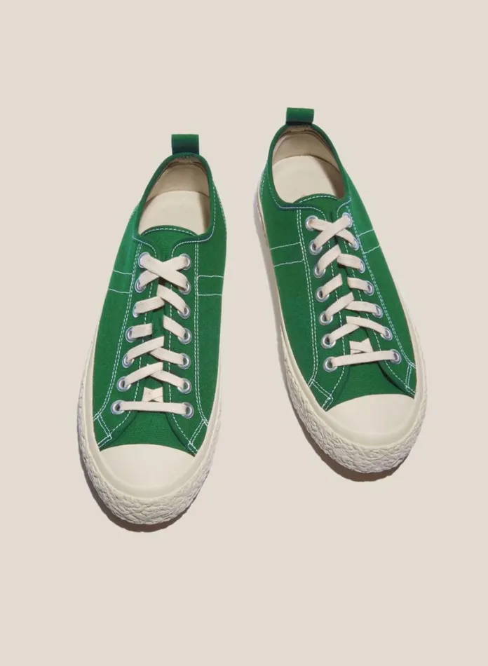 YMC Vulcanised Low Top Sneakers Green Womens Footwear