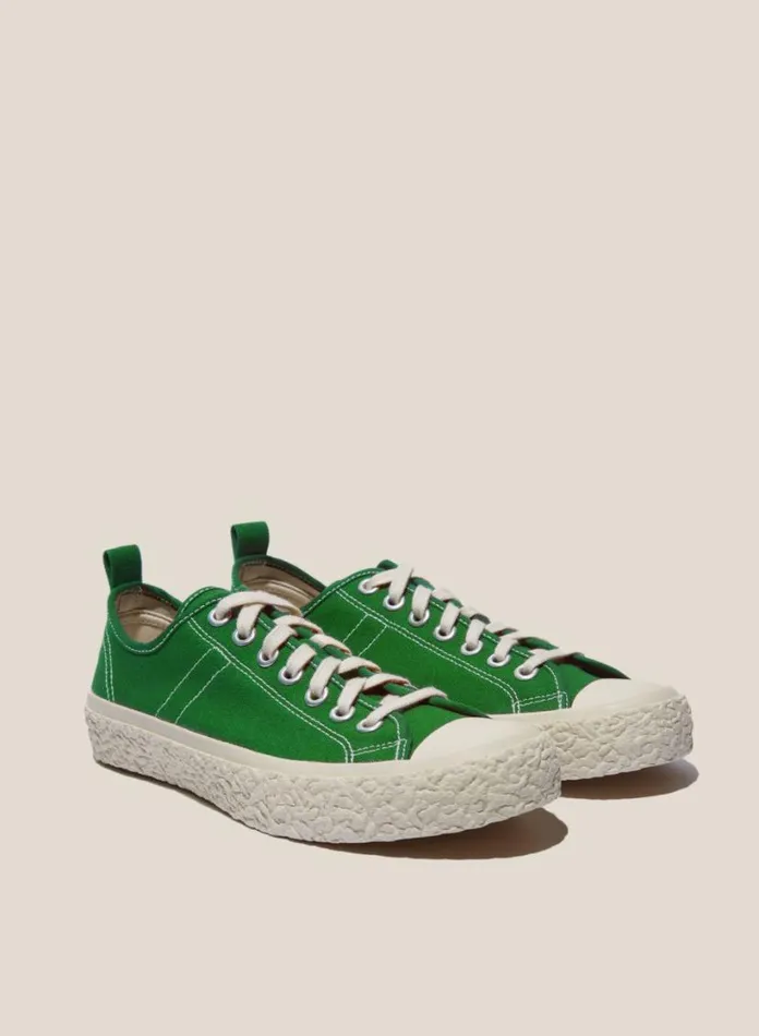 YMC Vulcanised Low Top Sneakers Green Womens Footwear