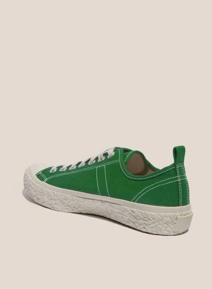 YMC Vulcanised Low Top Sneakers Green Womens Footwear