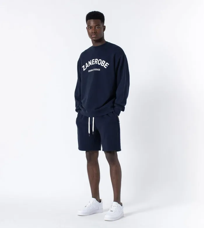 Zanerobe Hoodies and Sweaters Men Studios Orgo Crew Sweat Indigo