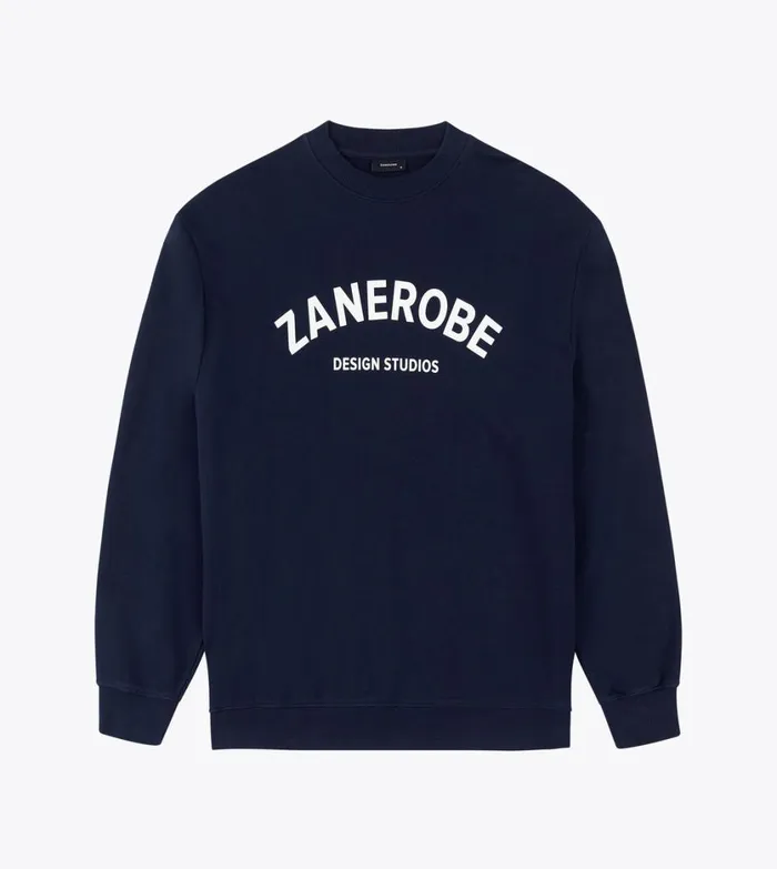 Zanerobe Hoodies and Sweaters Men Studios Orgo Crew Sweat Indigo