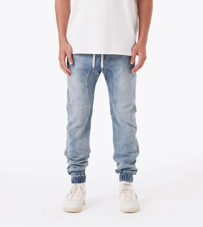 Zanerobe Pants Men Sureshot Denim Jogger Dk Blue
