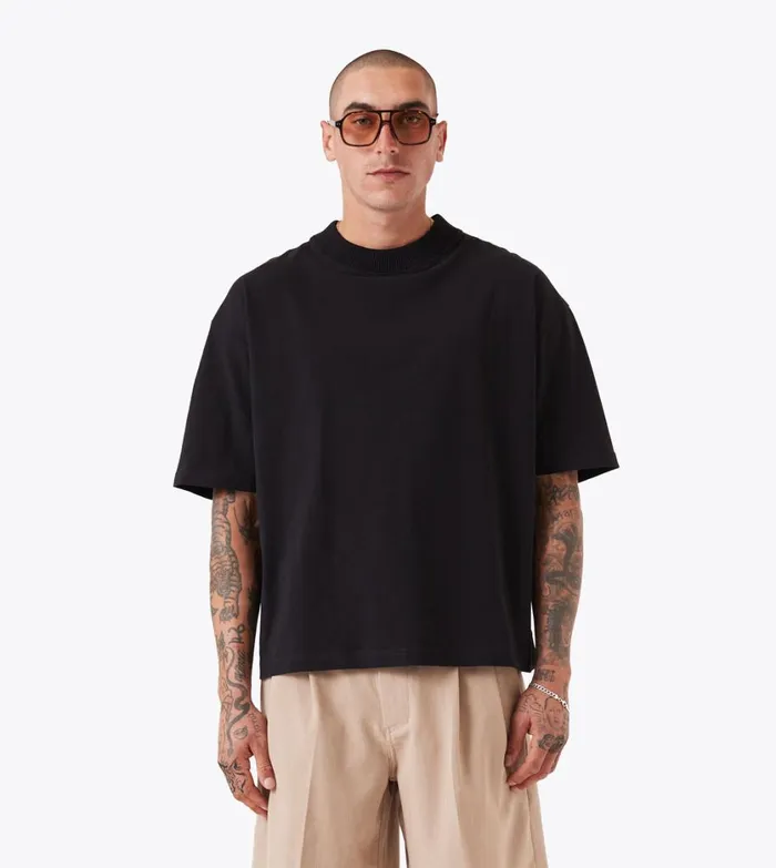 Zanerobe Tees and Tanks Men Cropped Lounge Tee Black