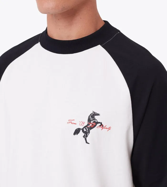 Zanerobe Tees and Tanks Men Steed Raglan Lounge Tee Vintage WhiteBlack