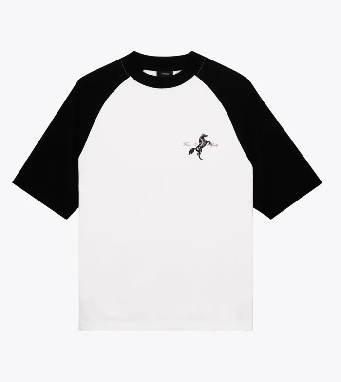 Zanerobe Tees and Tanks Men Steed Raglan Lounge Tee Vintage WhiteBlack